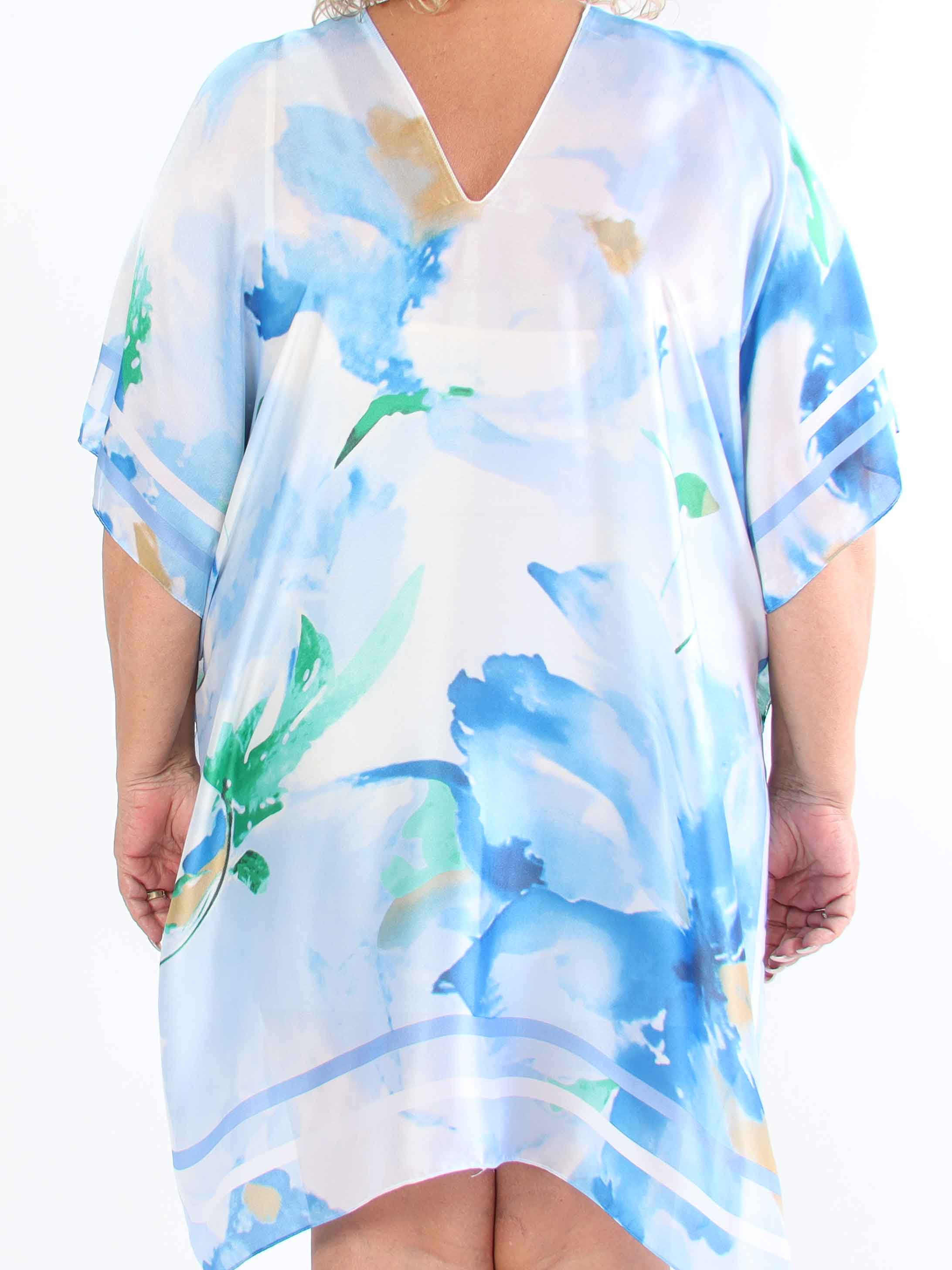 Maggie - Plus size tunika i blød viskose og silke